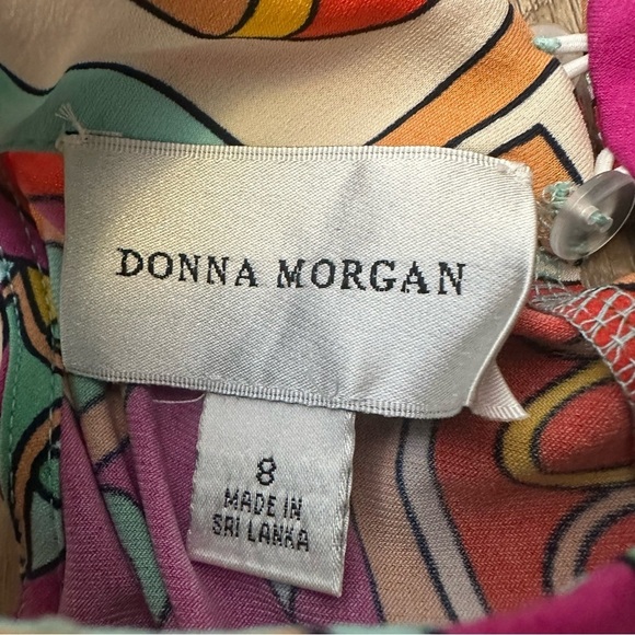 NWT Donna Morgan Maisie Pleated Maxi Sundress Aqua Citrus size 8 - Picture 4 of 15